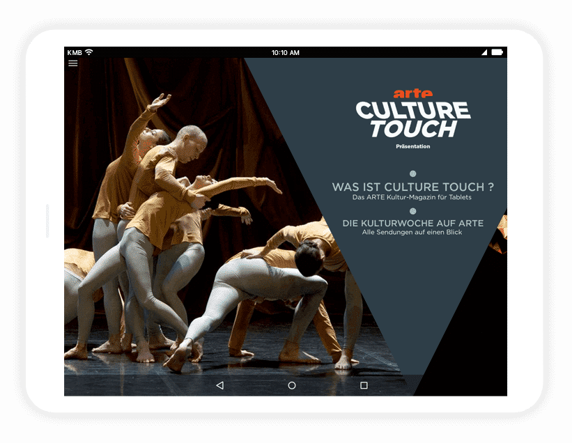 Screenshot of the ARTE Culture Touch app