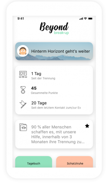 Mockup of the Beyond Breakup future app