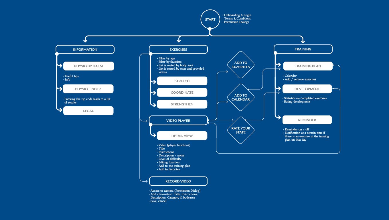 User flow of the HaemActive app